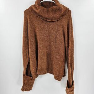 Chelsea 28 sweater turtleneck fuzzy warm medium brown soft